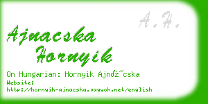 ajnacska hornyik business card